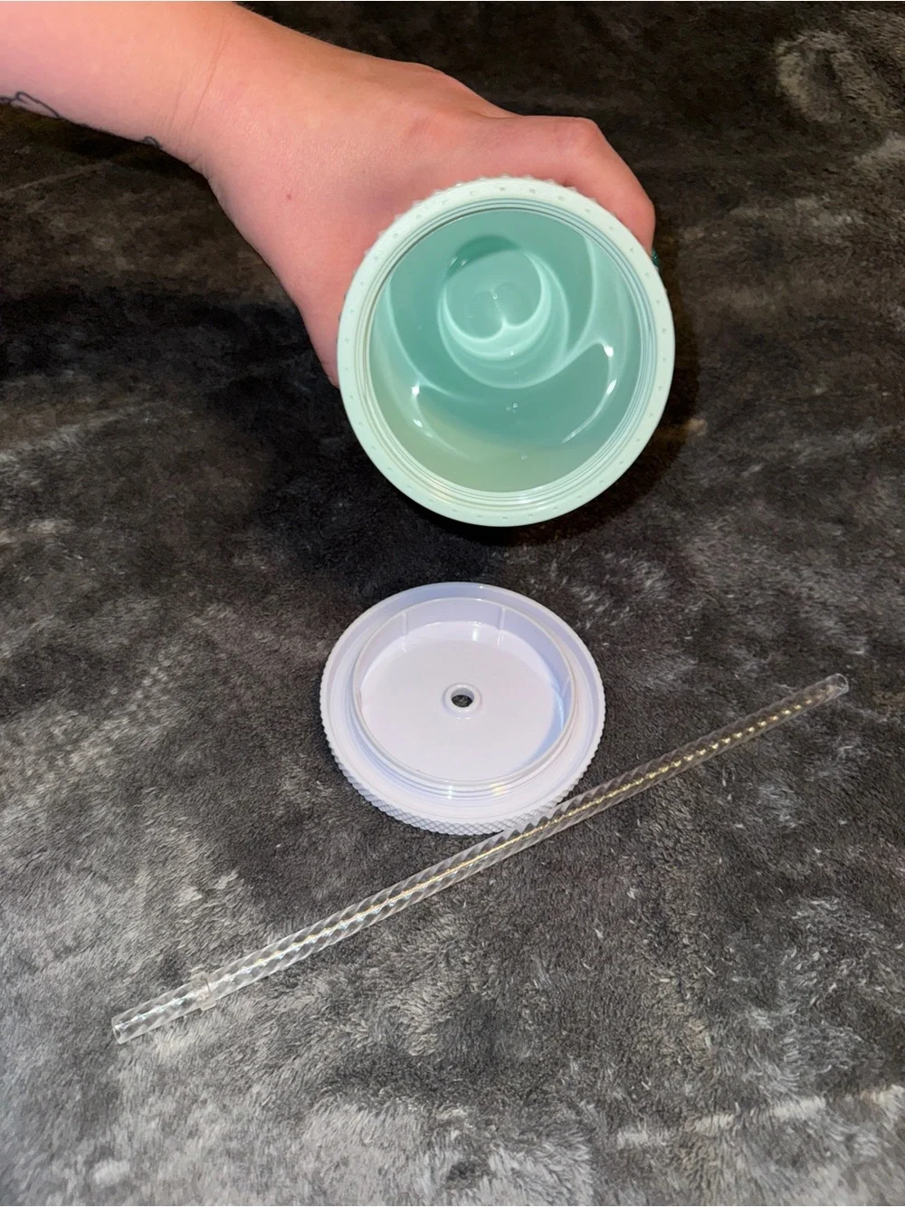 Starbucks White Textured Studded Tumbler with Straw